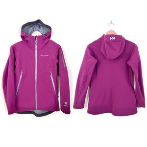 HELLY HANSEN Mountain Professional Series Soft Shell Zip Hooded Jacket in Purple